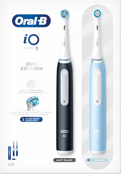 Oral-B redationszahnbürste iO Series 3n Matt Black/Ice Blue - Oral-B redationszahnbürste iO Series 3n Matt Black/Ice BlueZahnbürsten-Art: redationszahnbürste - Stromversorgung: Akkubetrieb - Reinigungsmodi: Whitening - Tägliche Reinigung -