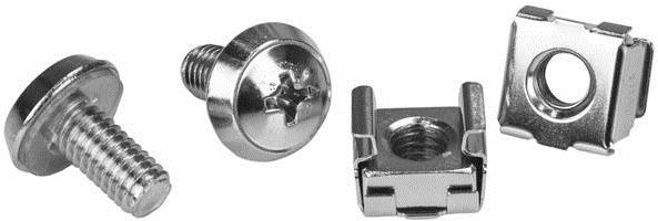 StarTech.com M6 Rack Screws and Cage Nuts - 20 Pack Silver