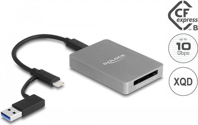 Delock - Kartenleser (XQD, XQD 2,0, CFexpress 2,0 Type B) - USB-C (91008)