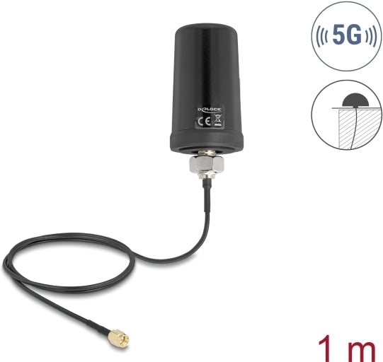 Delock 5 G LTE GNSS WiFi 6 Antenna SMA Connector 1.1 - 4.0 dBi Omnidirectional (81473)
