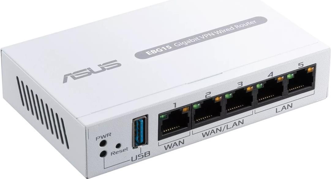 ASUS ExpertWiFi EBG15 - 5-Port Wired Router - AiProtection Pro - 1GbE - Model: 90IG08E0-MO3B00 4-Port-Switch