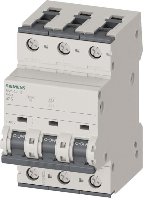 Siemens Miniature Circuit Breaker 25 A 3-Pole B (5SY4325-6)