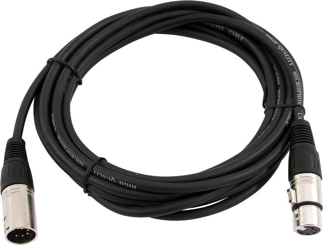 Omnitronic XLR Connection Cable 5 m Black [1x 5-pin XLR plug - 1x 5-pin XLR socket]