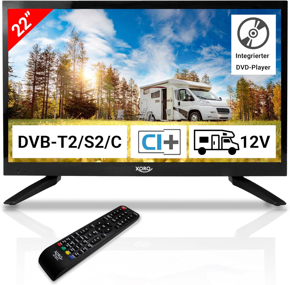 Xoro HTC 2249 21.5" LCD TV with HDTV Triple Tuner and DVD Player XOR400724