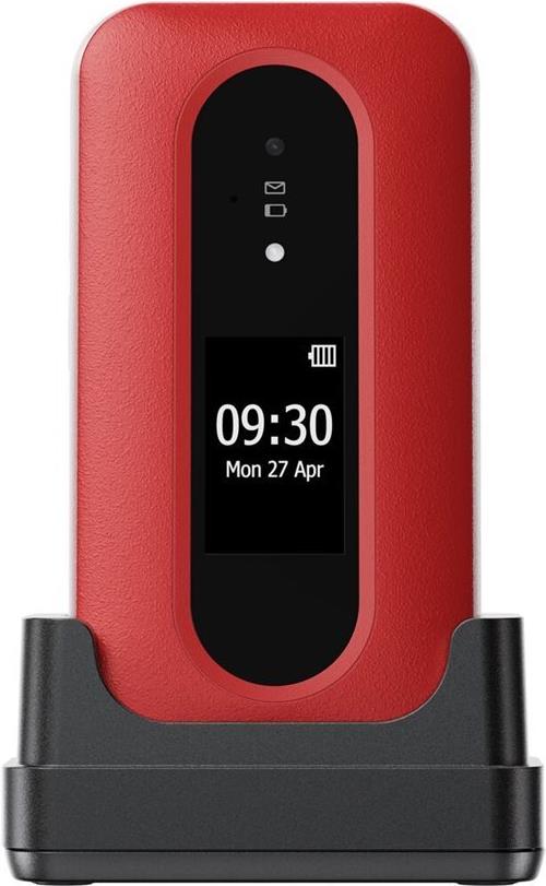 Doro Leva L30 4 G Large Button Flip Phone, Red-White, 380591
