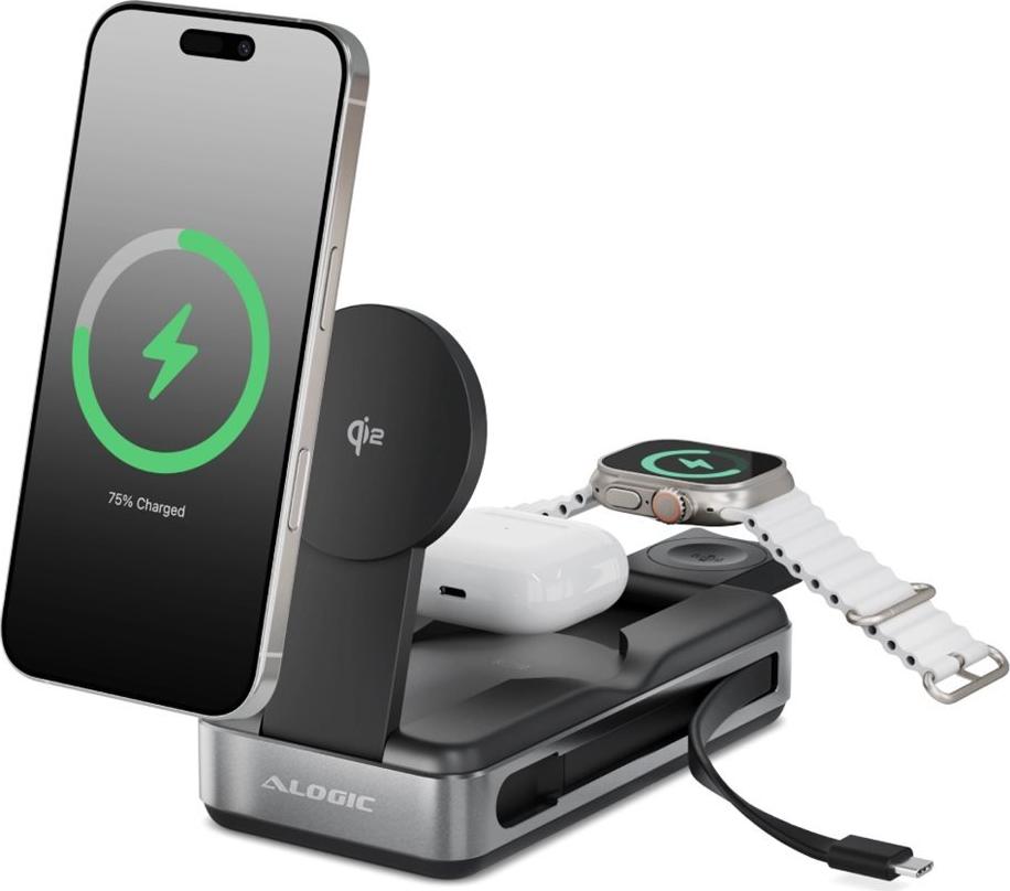 Alogic Roam 6-in-1 Powerbank 21,000mAh with Qi2+ USB-C R20KWCPB100W