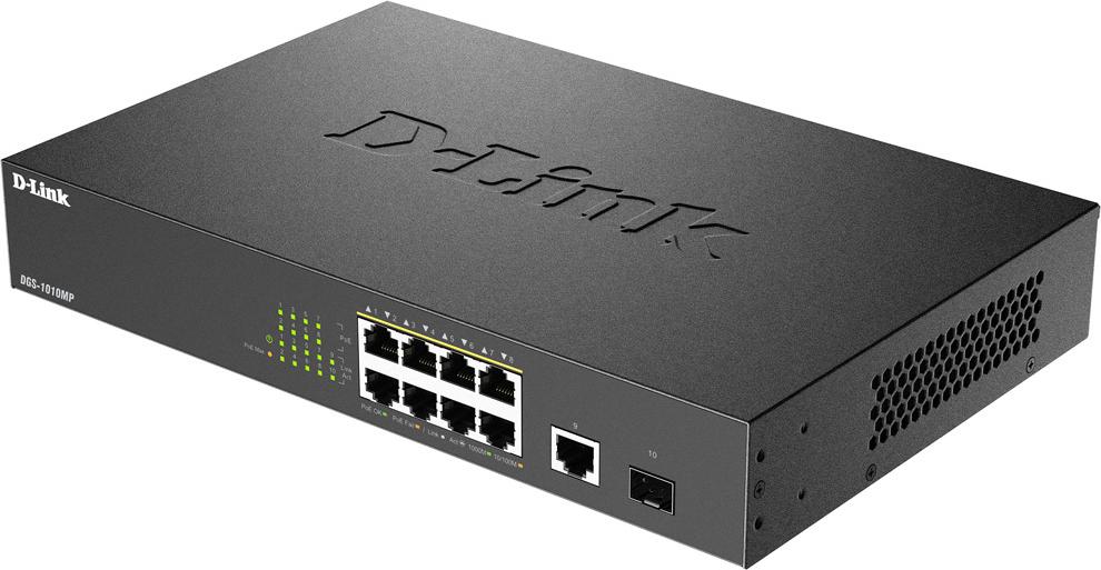 D-Link DGS-1010MP Unmanaged Switch 8 x 10/100/1000 PoE+