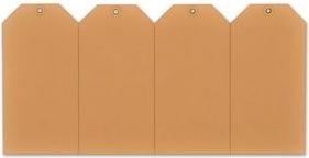 rillprint Kraft Brown Tags 65 x 130 mm, 200 g/m², Handwritten, 1 Piece, 395008