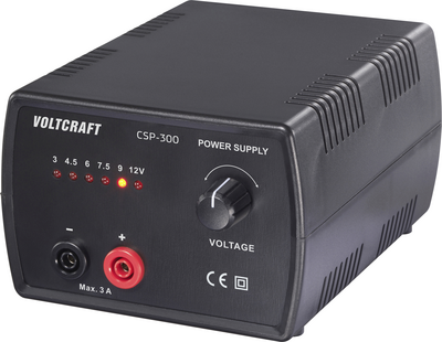 VOLTCRAFT CSP-300 Lab Power Supply - Adjustable DC Voltage 3V to 12V - 3A Max