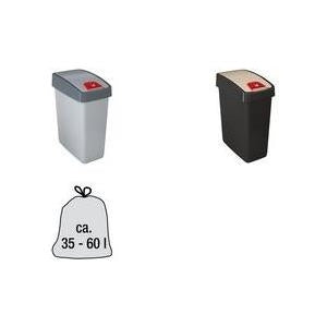 keeeper Abfalleimer "magne", 25 Liter, silver / grey 2-Wege-Öffnung: schwingend nach unten öffnen oder nach oben - 1 Stück (1060416000000)