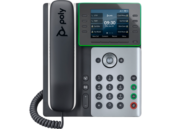 HP Poly Edge E350 IP Phone Black 8 Lines IPS WLAN 82M89AA