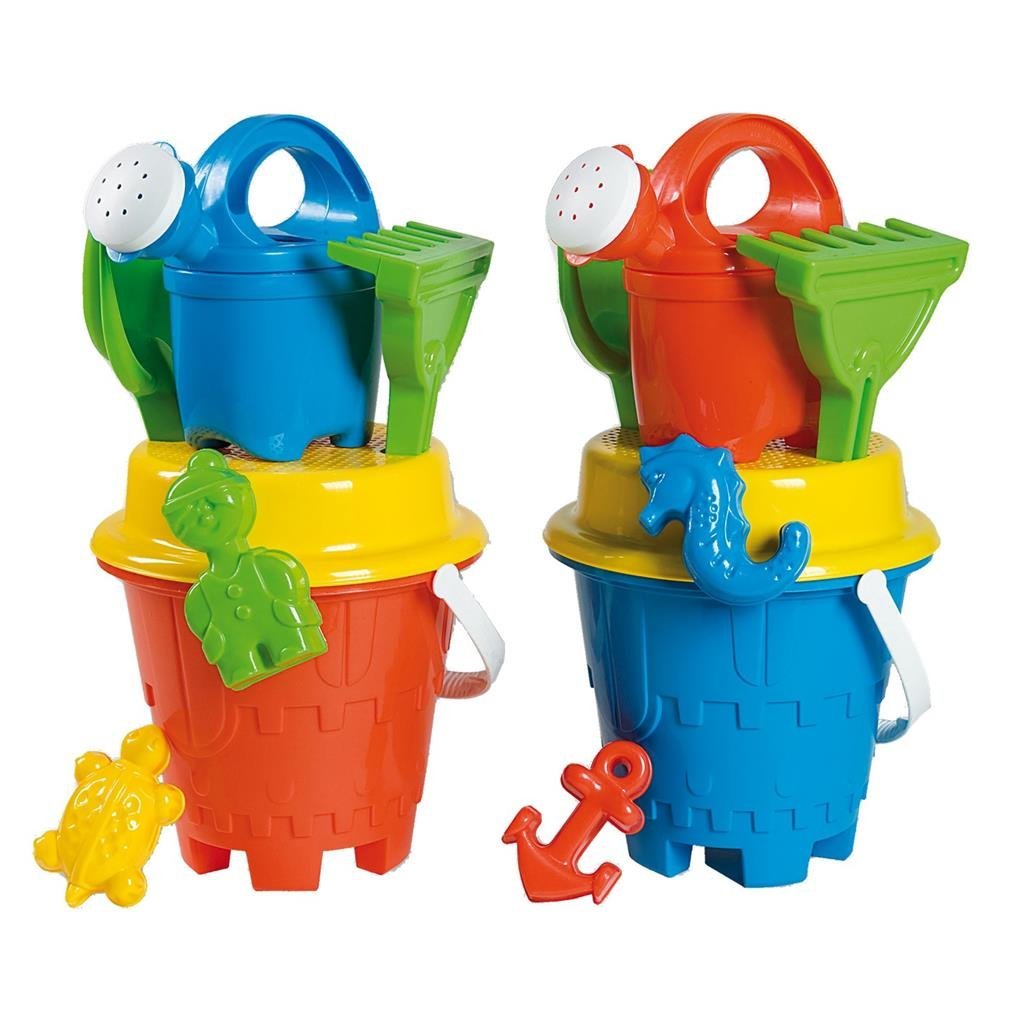 Castle Bucket Set 6 Pieces - 15 cm Assorted Colors 6-piece