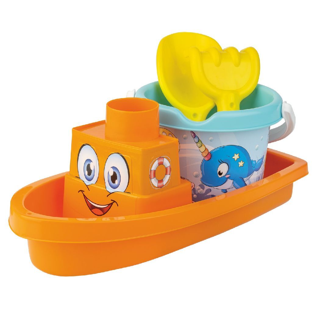 Happy Fish Boat + Bucket Set 4-piece for Kids