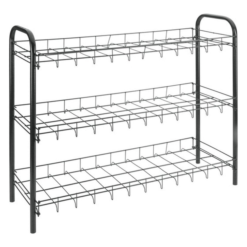 Metaltex Shoe Rack 3 Tiers for 9 Pairs of Shoes Black 64x23x59 cm