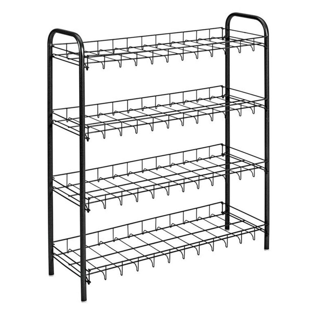 Metaltex 4-Shelf Shoe Rack 64x23x80.5 cm Black
