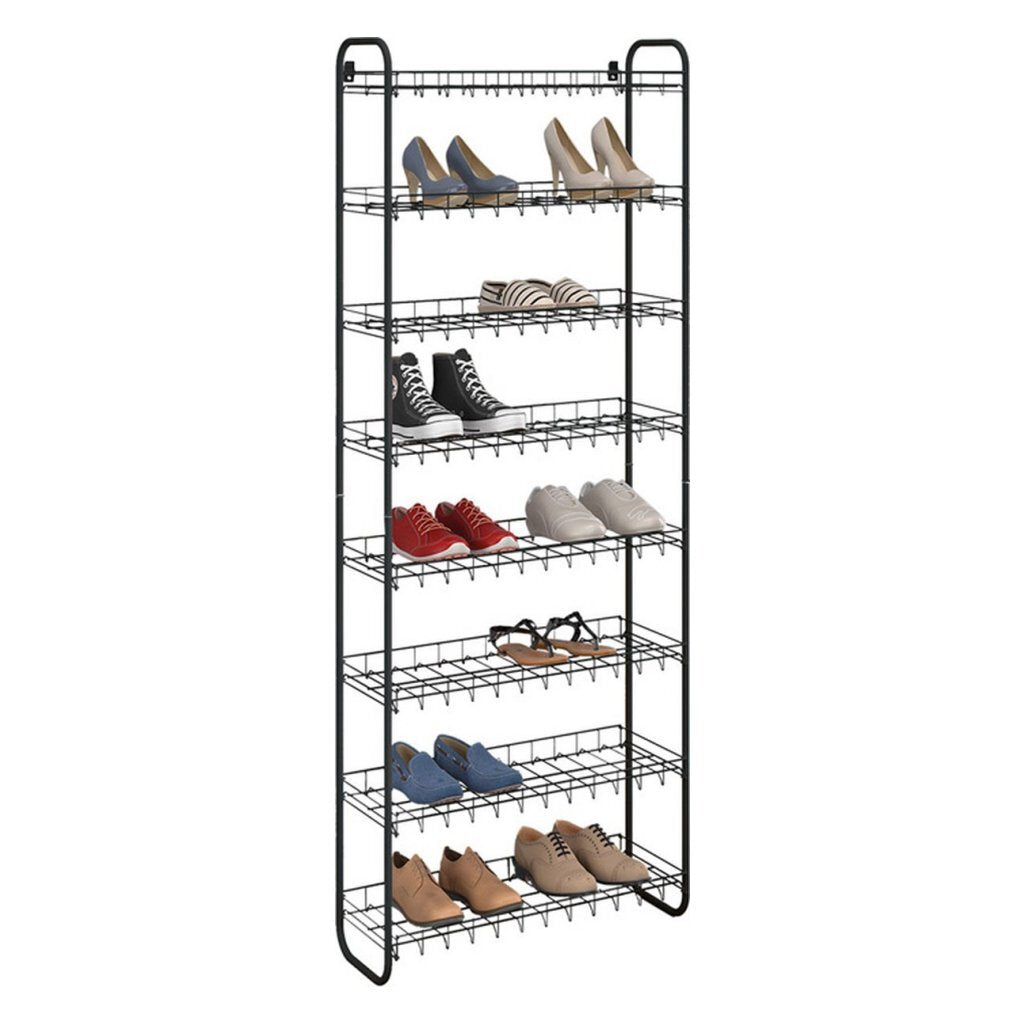 Metaltex Shoe Rack 8 Tiers for 24 Pairs of Shoes Black 64x23x165 cm