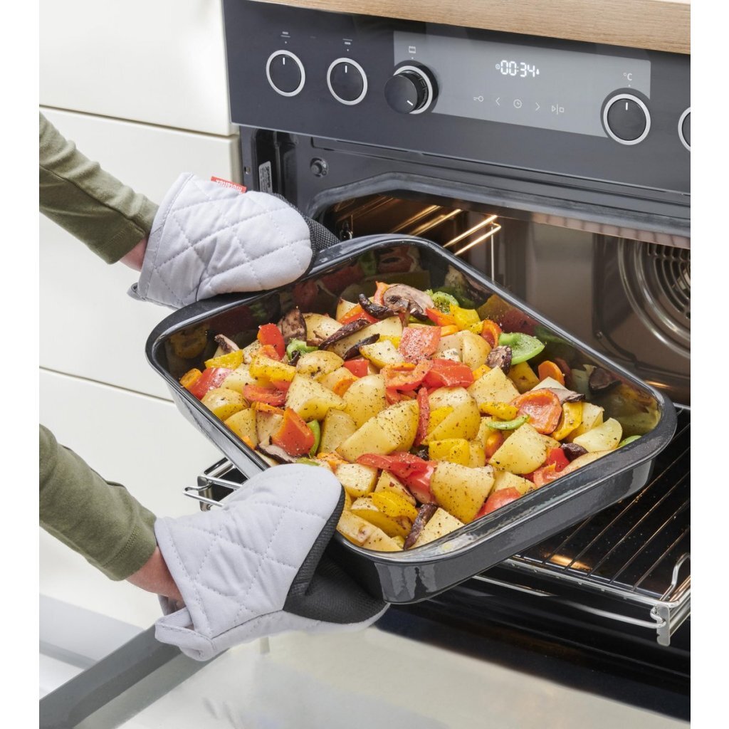Metaltex Cotton Oven Gloves 14x14 cm Grey/White 2 Pieces