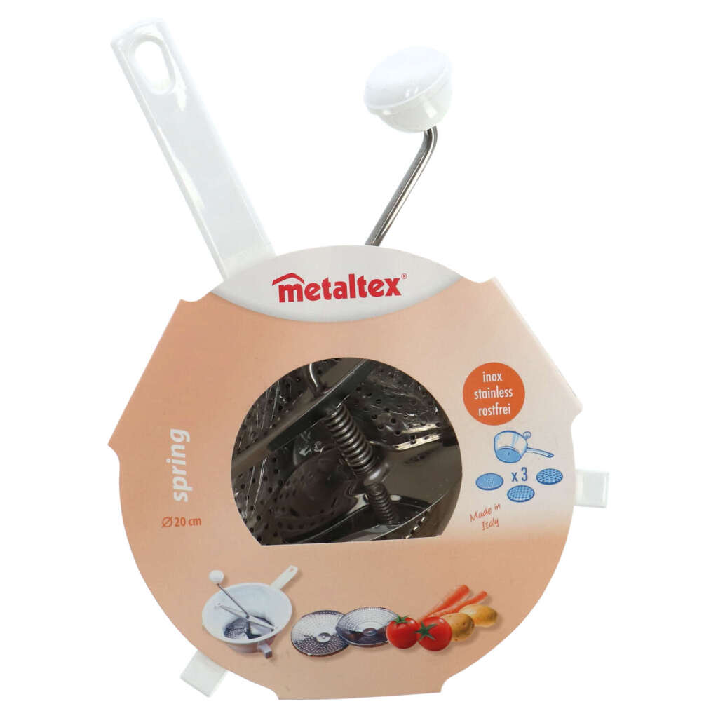 Metaltex Pass-through Sieve 20 cm Stainless Steel/White