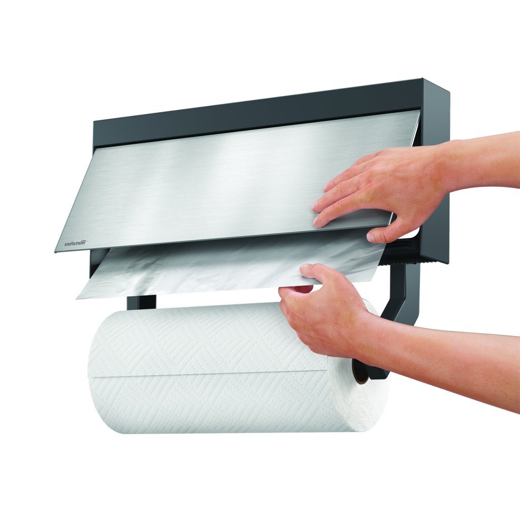 Metaltex Kitchen Helpers Tango Kitchen Roll Holder - Stainless Steel/Grey 38x6x17