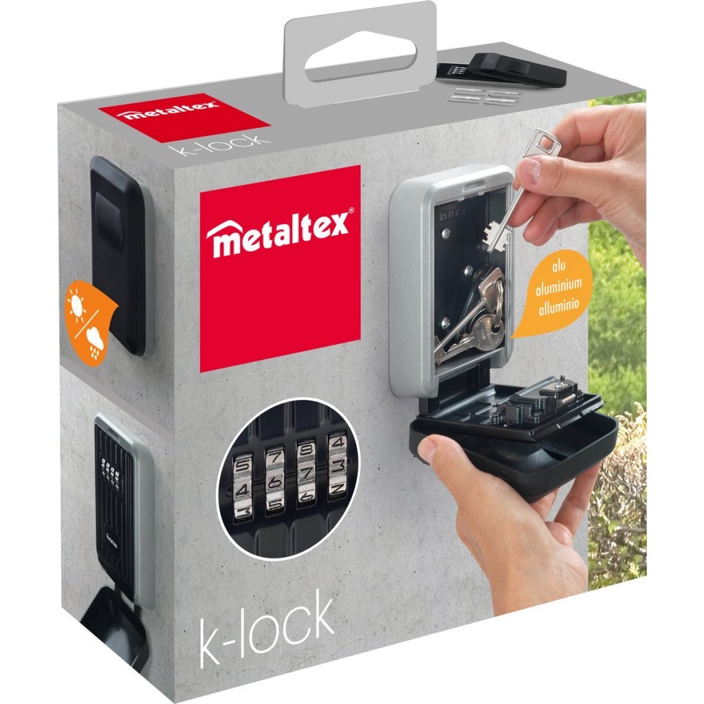 Metaltex Key Box with Combination Lock Silver/Black