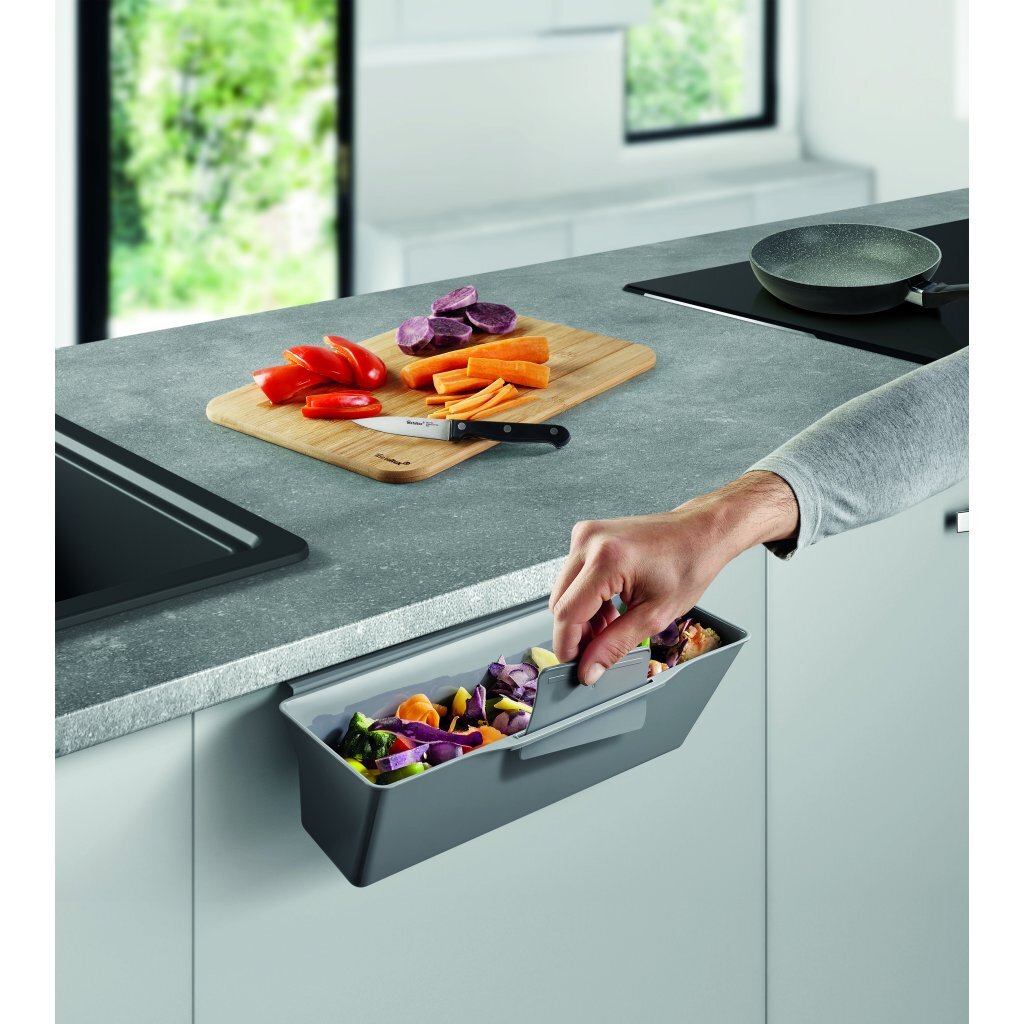 Metaltex Clean Tex Countertop Waste Bin 35x16x13 cm Grey