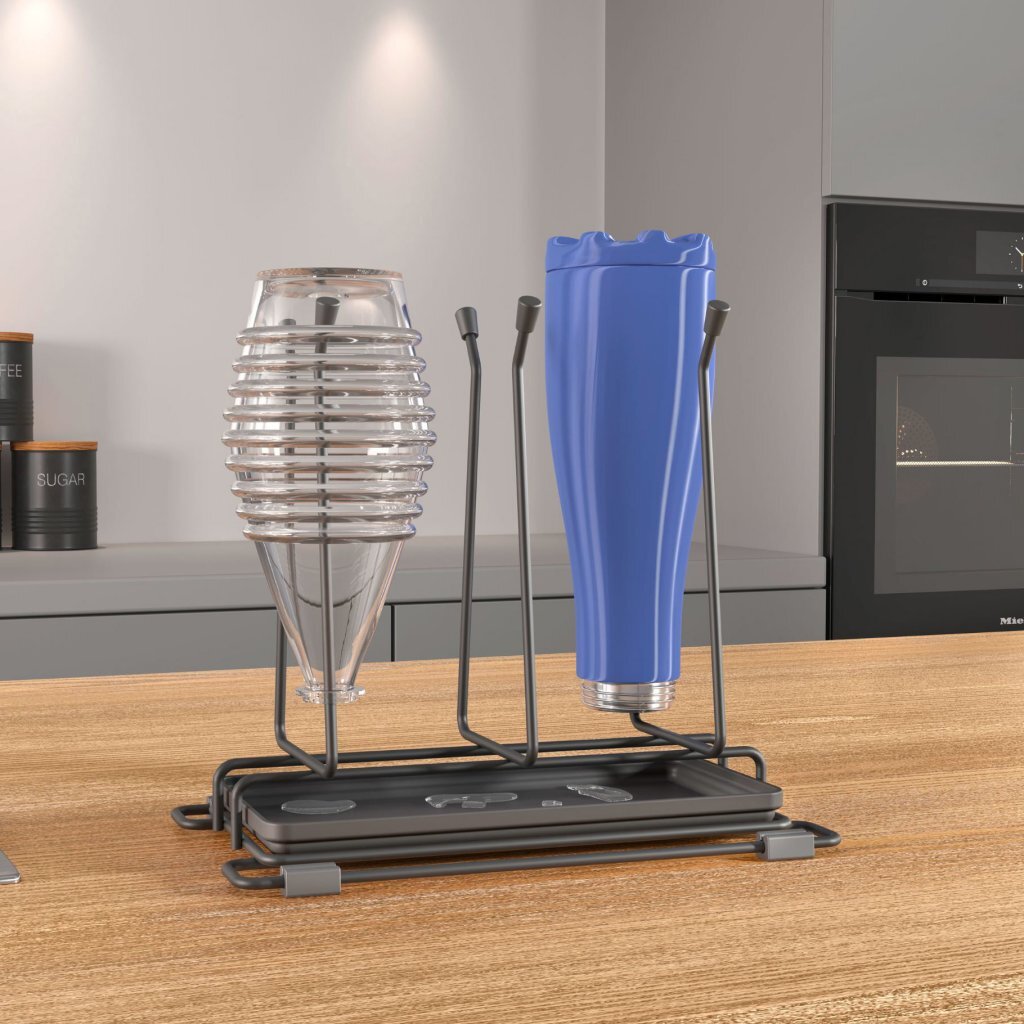 Metaltex Bottle Drying Rack 25x14x22 cm Anthracite