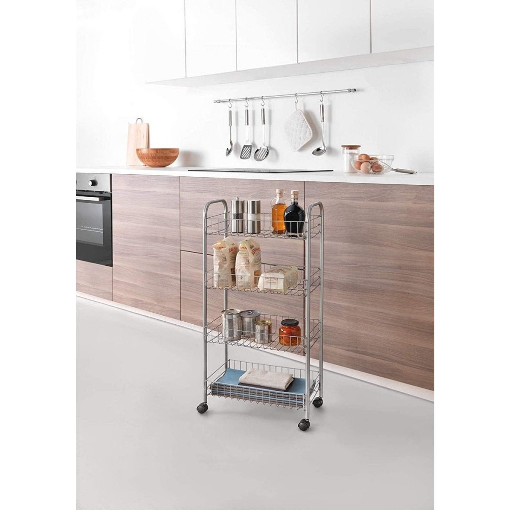 Metaltex Storage Trolley 41x23x84 cm for Kitchen/Bathroom with Wheels