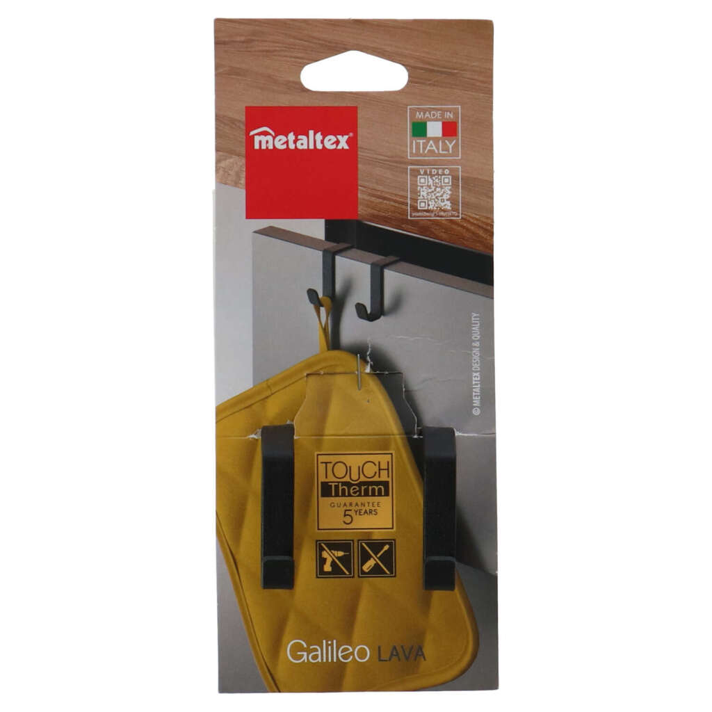 Metaltex Double Cabinet Hook Black/Metal