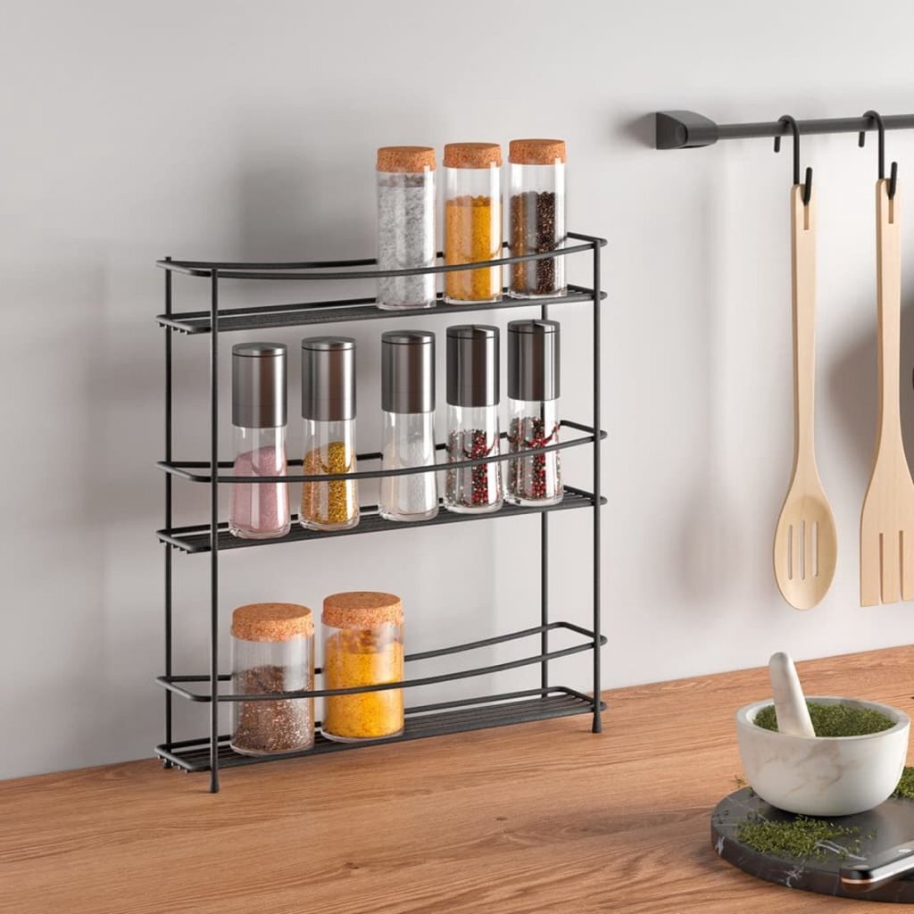Metaltex → Kumino Spice Rack → 3 Tiers → Matte Black/Metal
