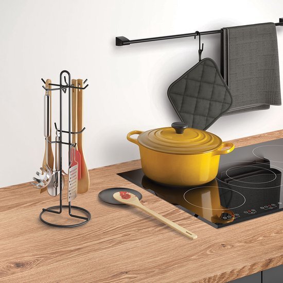Tomado Metaltex → Kitchen Utensil Holder → 10 Hooks → Black