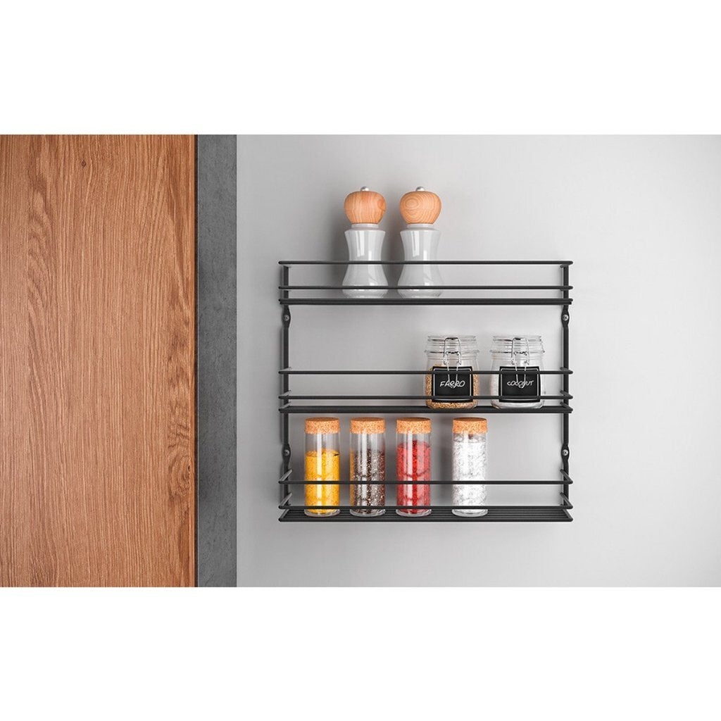 Metaltex Pepito Spice Rack 3 Tiers 36x32x8 cm Black