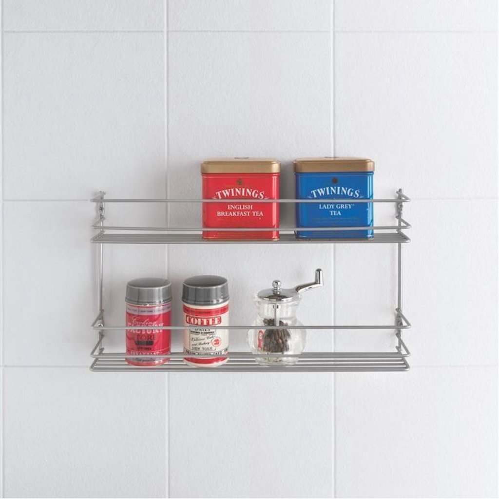Metaltex Space Saver Smart Kitchen Pepito Spice Rack 2 Tiers 36x8x19 cm Silver