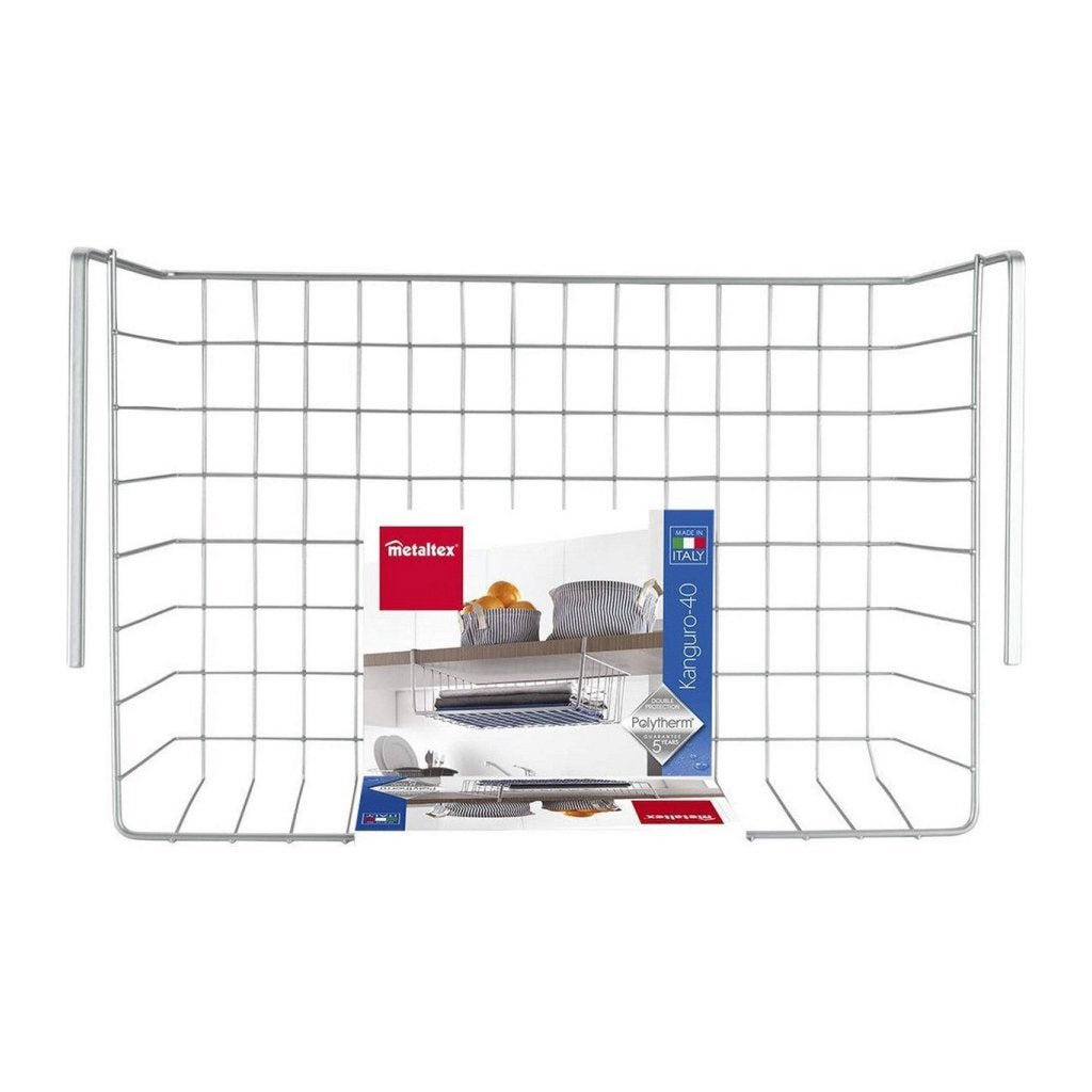 Metaltex Kanguro Storage Basket 40x26x14 cm Silver