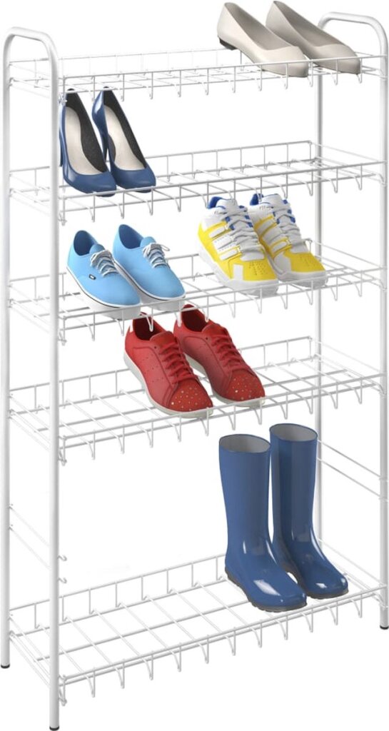 Tomado Shoe Rack 6 Tiers for 20 Pairs of Shoes White 64x23x104 cm