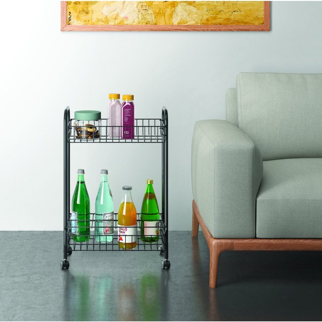 Metaltex Belino Lava Trolley + Bottle Holder 23x41x63 Black