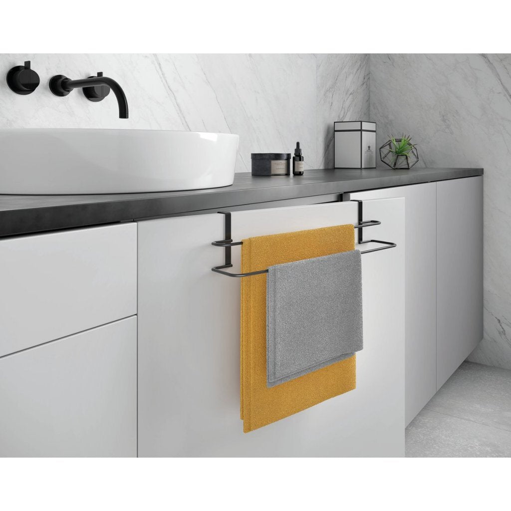 Metaltex Double Towel Holder 38x10x9 cm Black