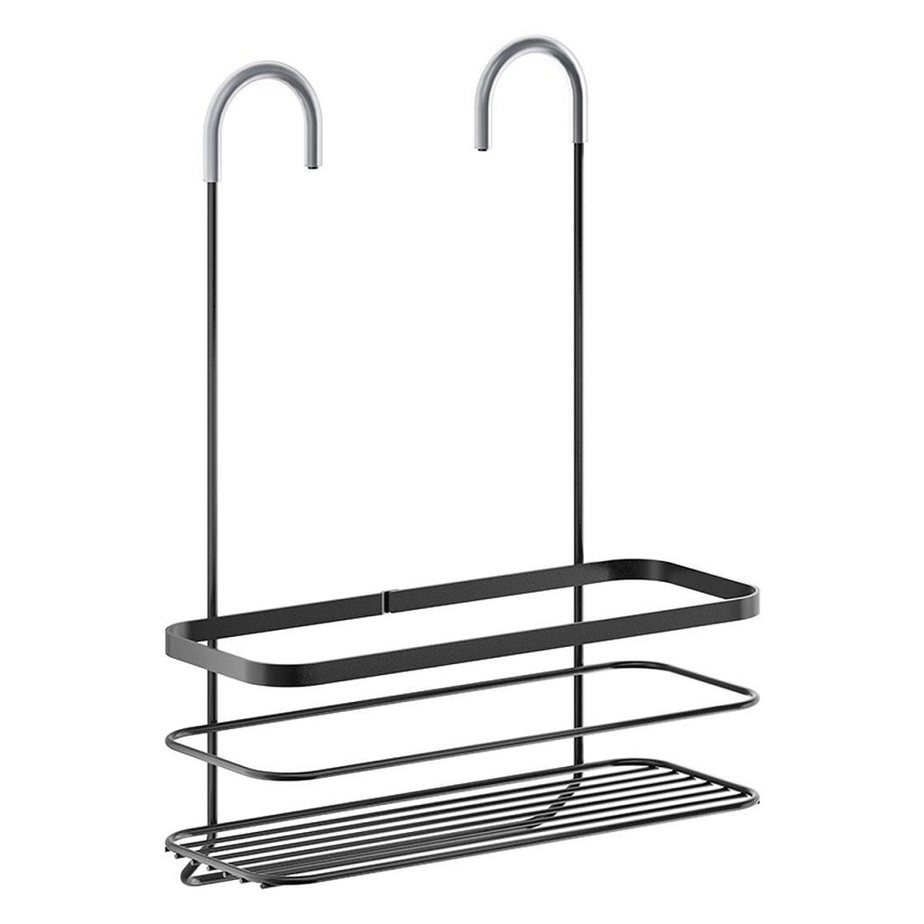 Metaltex Shower Rack 28x14x38 cm Black/Metal - Origin Lava Series