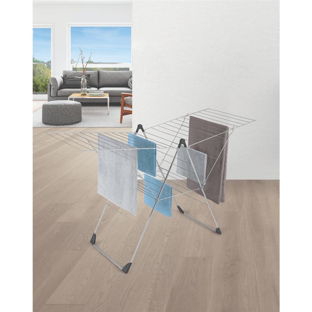 Metaltex Vento Drying Rack 30 m Line 110x177x67 cm Silver/Black
