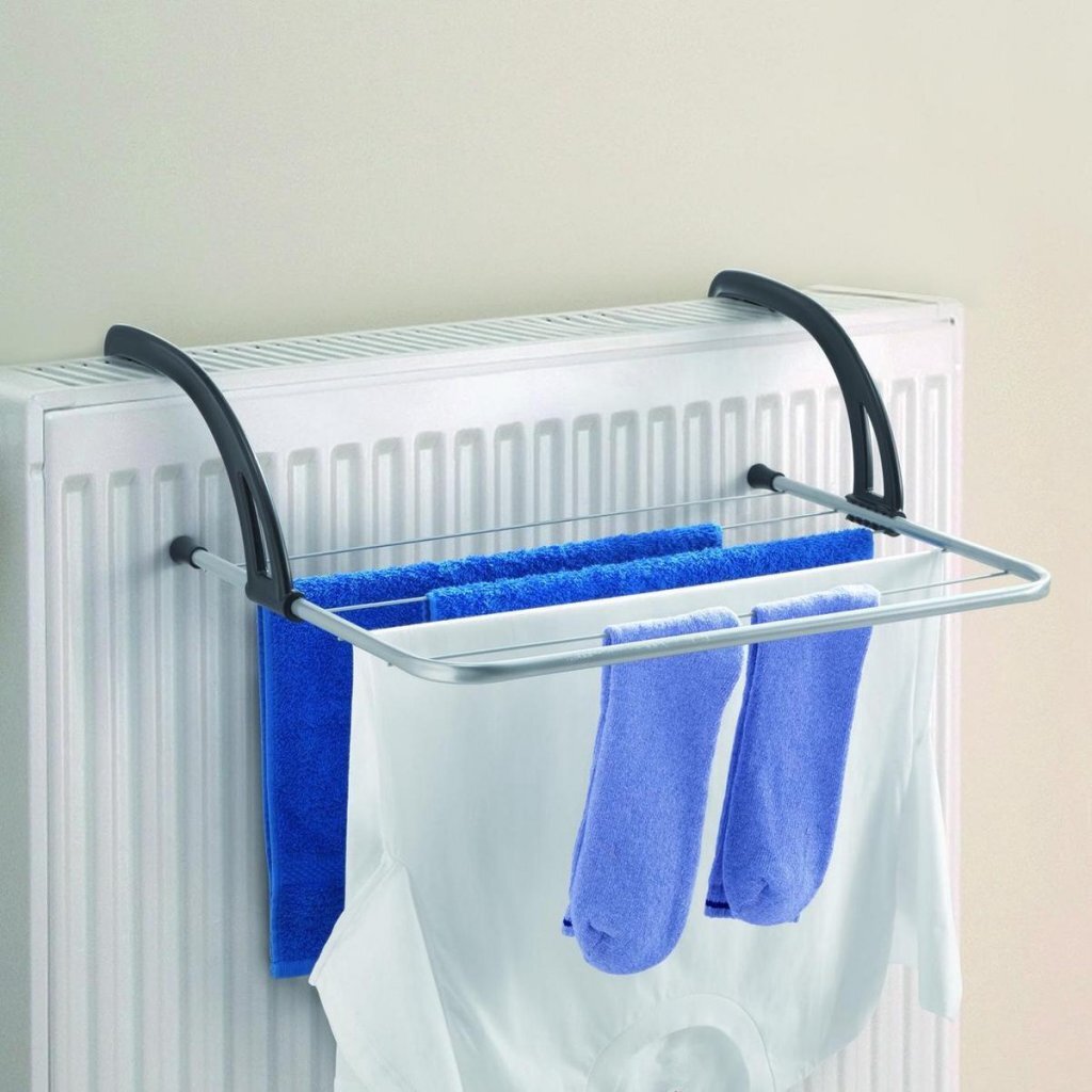 Metaltex Favonio Radiator-Balcony Drying Rack with 3 m Drying Line - Silver/Black