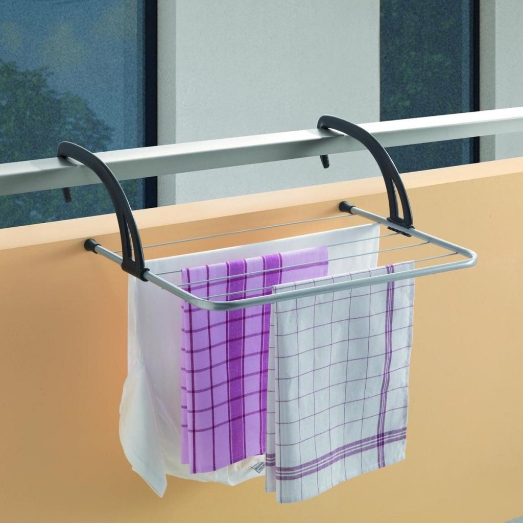 Metaltex Favonio Radiator-Balcony Drying Rack with 3 m Drying Line - Silver/Black