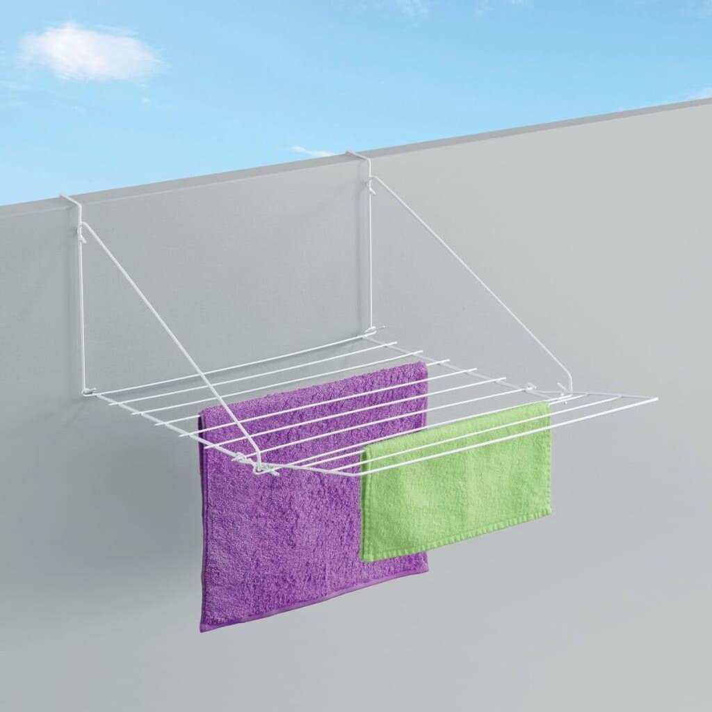 Tomado Metaltex Drying Rack Breda Balcony Hanging Drying Rack 7 M White
