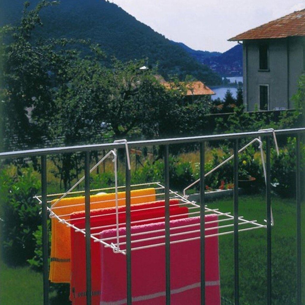 Tomado Metaltex Drying Rack Breda Balcony Hanging Drying Rack 7 M White