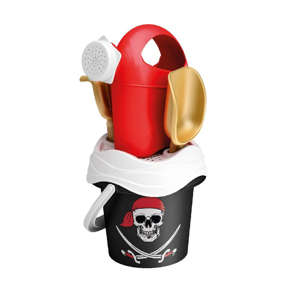 Pirate Bucket Set 5-Piece - Black, White, Red, Gold for Ages 1.5+