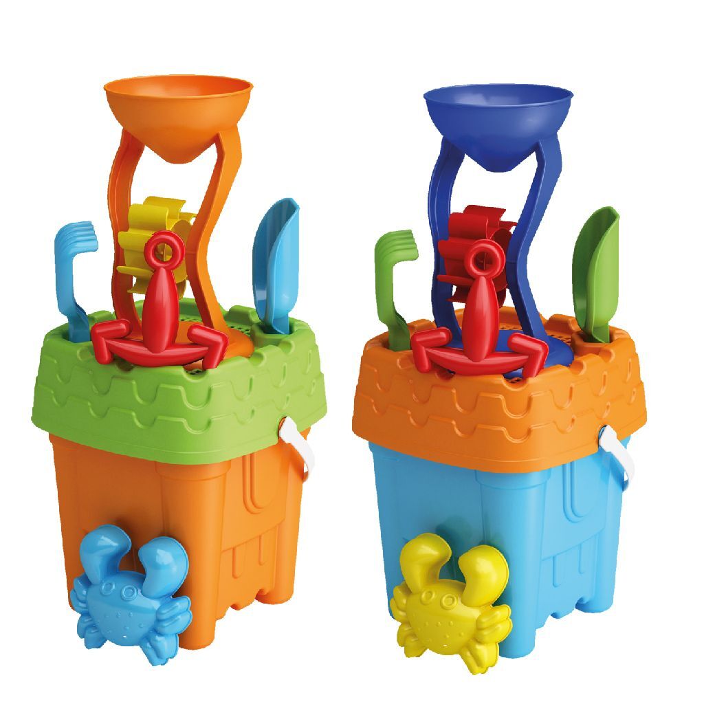 Fun Sand Mill Bucket Set 6-Piece - Assorted Designs for Ages 2+