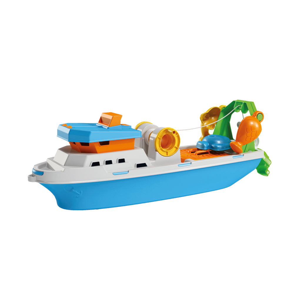 Fishing Boat with 3 Molds 40 cm - Ideal for Sandbox or Pool