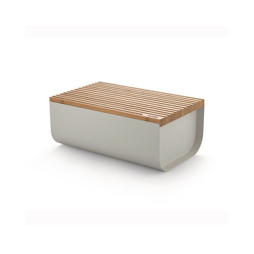 Alessi BG03 WG Mattina Brotkasten, Stahl Bambusholz, Warm Grey (BG03 WG) afbeelding 2