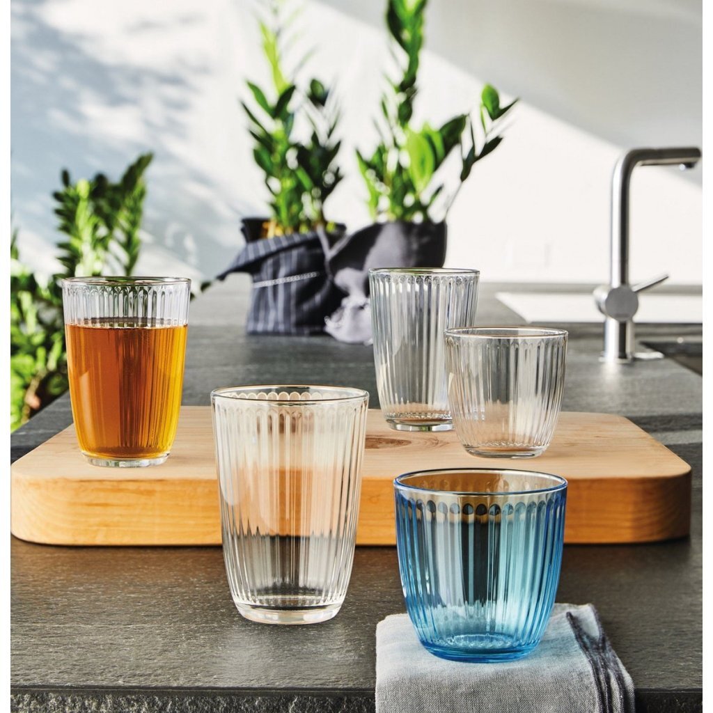 Bormioli Rocco Water Glasses Set 6 Pieces 290 ml Blue Transparent Glass
