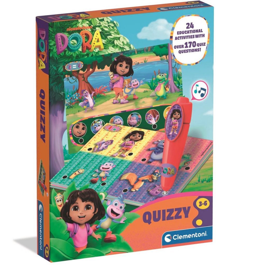 Clementoni Dora Quizzy Game with Sound - Educational Card Game for Kids