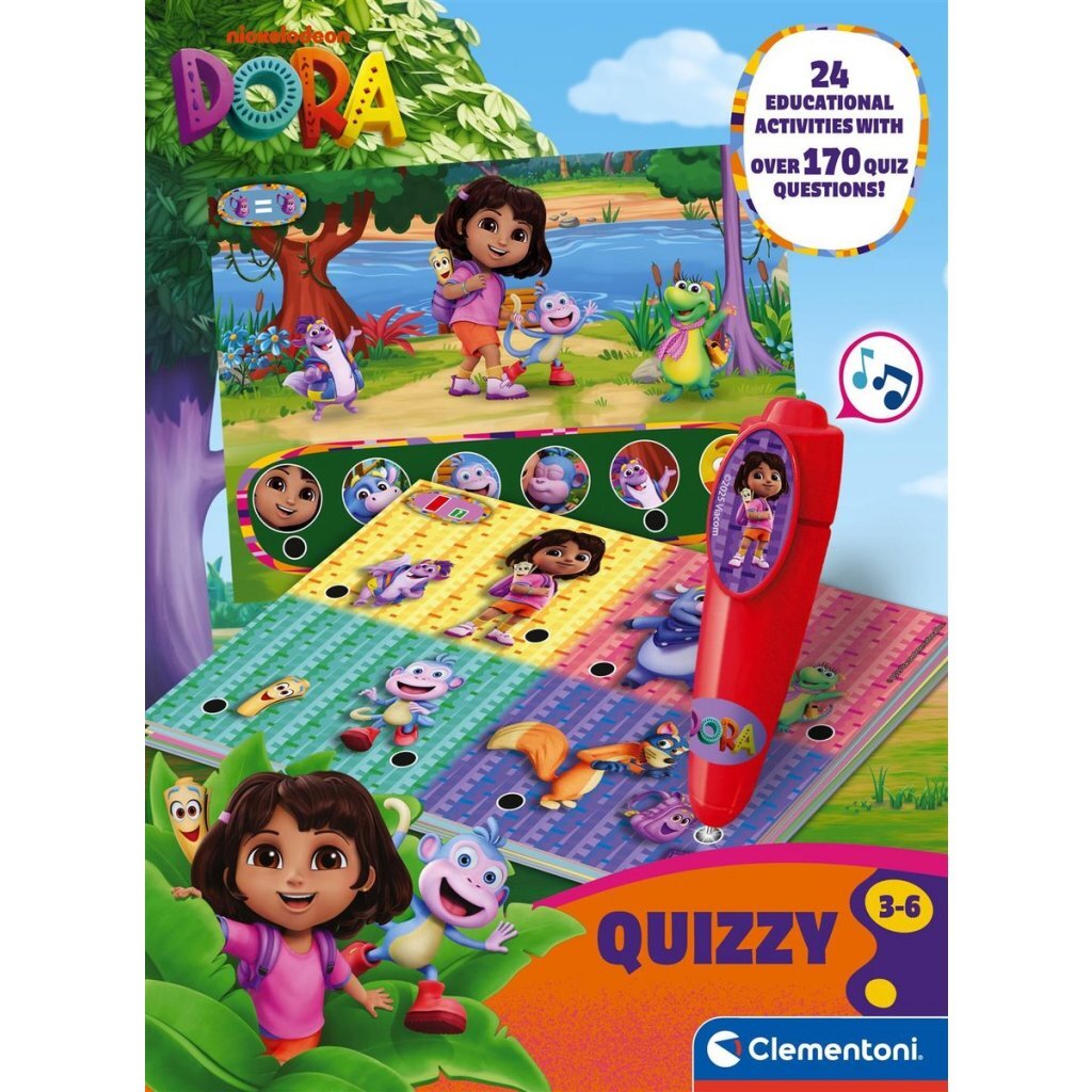 Clementoni Dora Quizzy Game with Sound - Educational Card Game for Kids