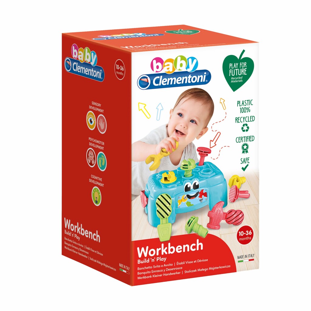Clementoni Baby Workbench 9-Piece Toy - For Children 10 Months+